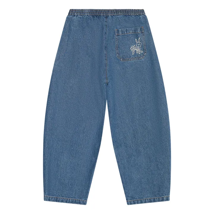Jean Balloon Brodé Gianna | Bleu jean- Image produit n°3