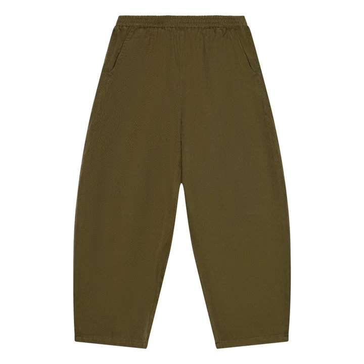 Pantalon Balloon Brodé Gianna Twill | Vert kaki- Image produit n°0
