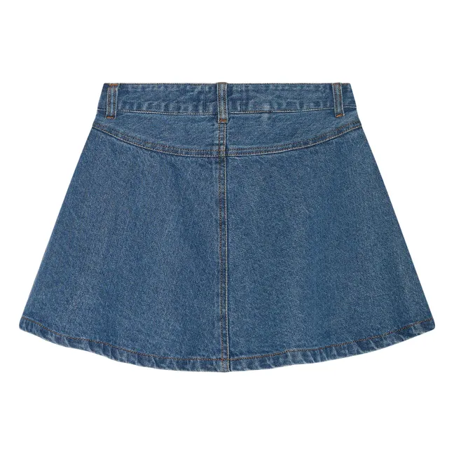 Janis Embroidered Denim Skirt | Denim blue