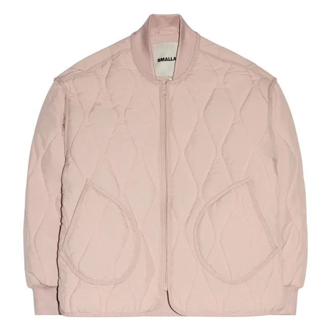 Wooly Quilted Bomber | Pale Pink