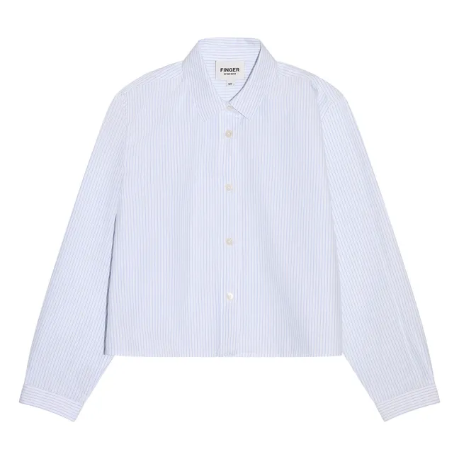 Crush Striped Short Shirt | White