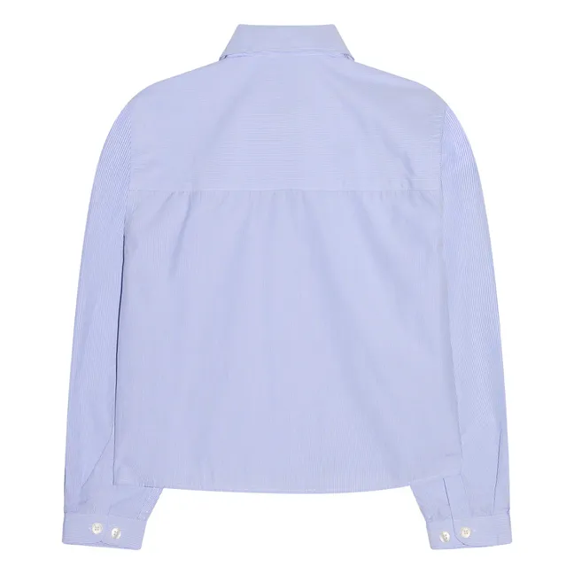 Clara Striped Short Shirt | Light Blue