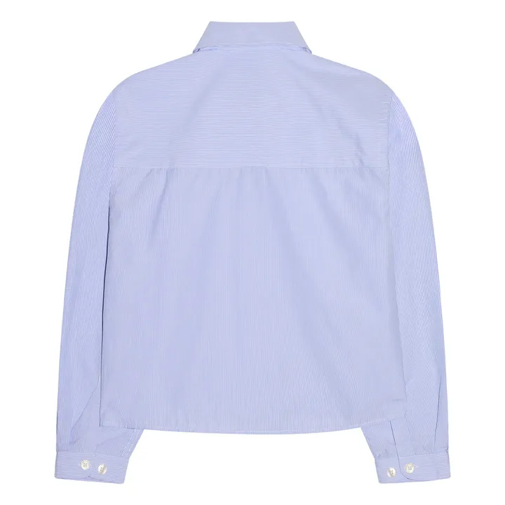 Clara Striped Short Shirt | Light Blue- Product image n°3