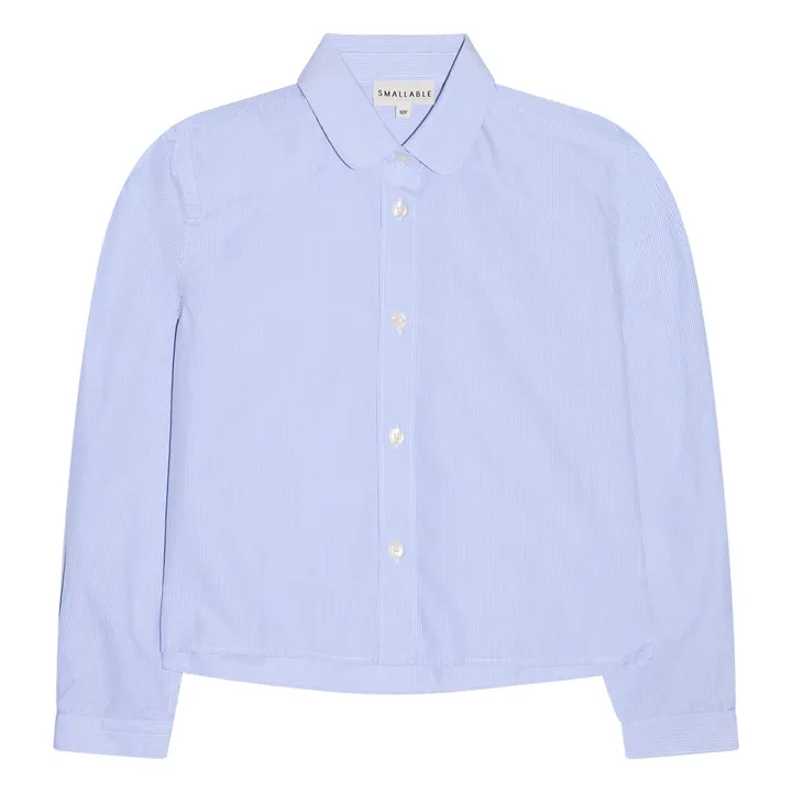 Clara Striped Short Shirt | Light Blue- Product image n°0