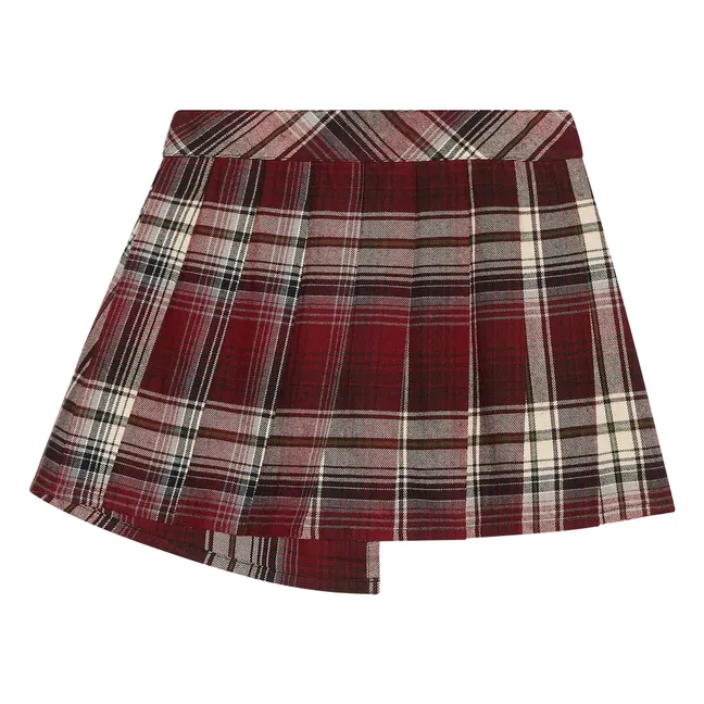 Sterling Check Asymmetrical Skirt | Aubergine