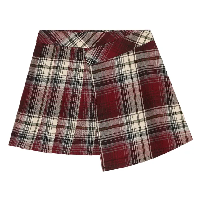 Sterling Check Asymmetrical Skirt | Aubergine