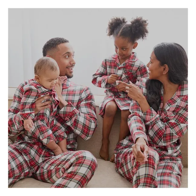 Tartan Flannel 1-Piece Pyjamas Recycled Fibres | Red