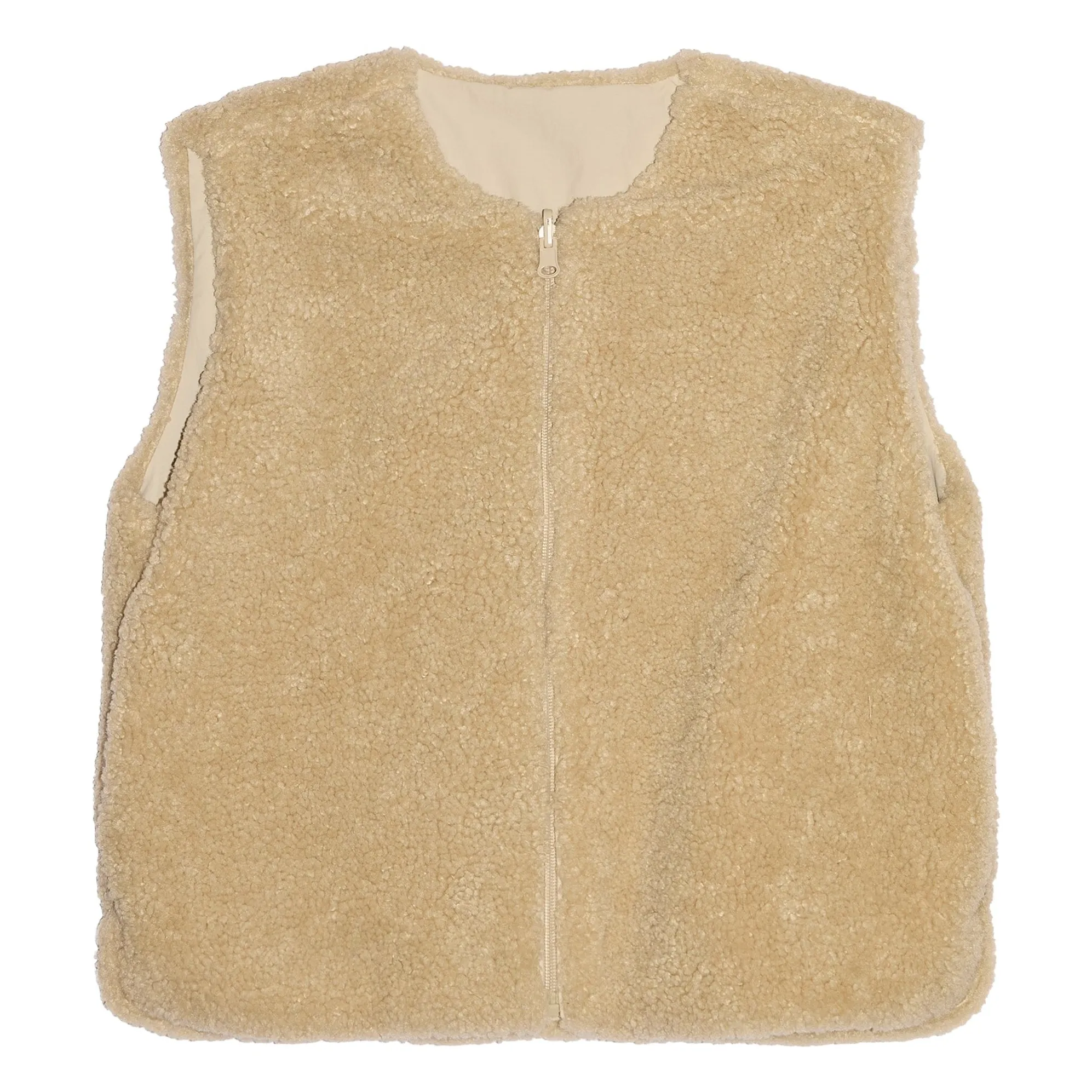 Smallable Kid Beige Jude Sleeveless Sherpa Jacket