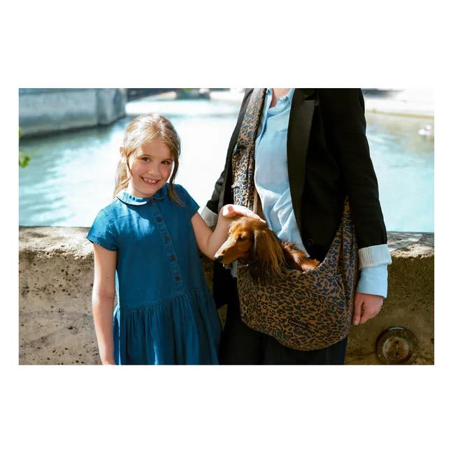 Bolsa de paseo Cross Body Leopardo Perro | Marrón