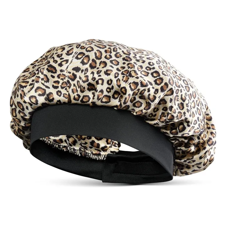 Bonnet de nuit en soie imprimé Léopard- Image produit n°0