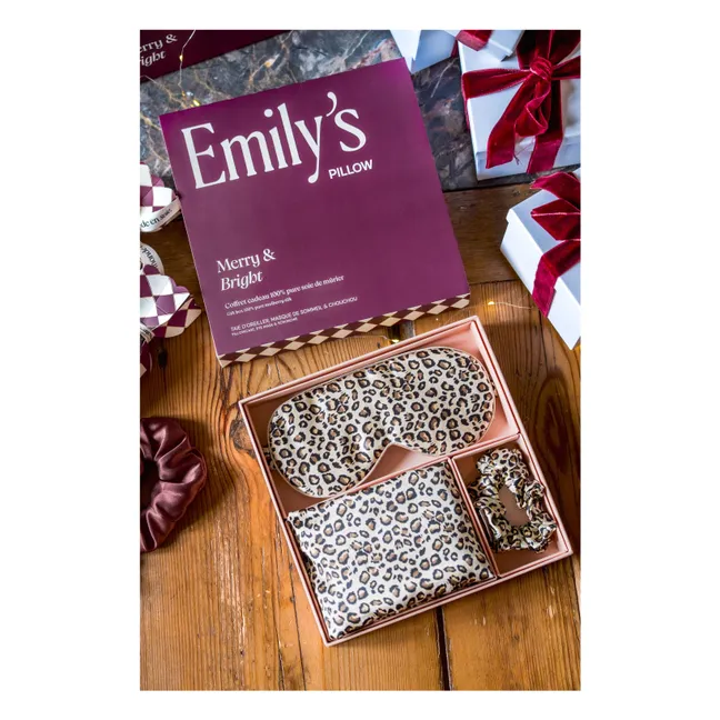 Coffret sommeil en soie imprimé Léopard