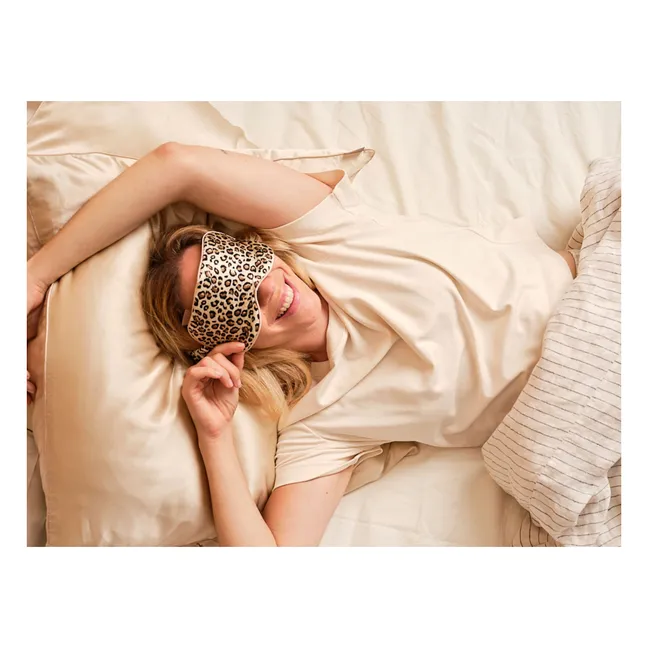 Maschera per dormire in seta leopardata