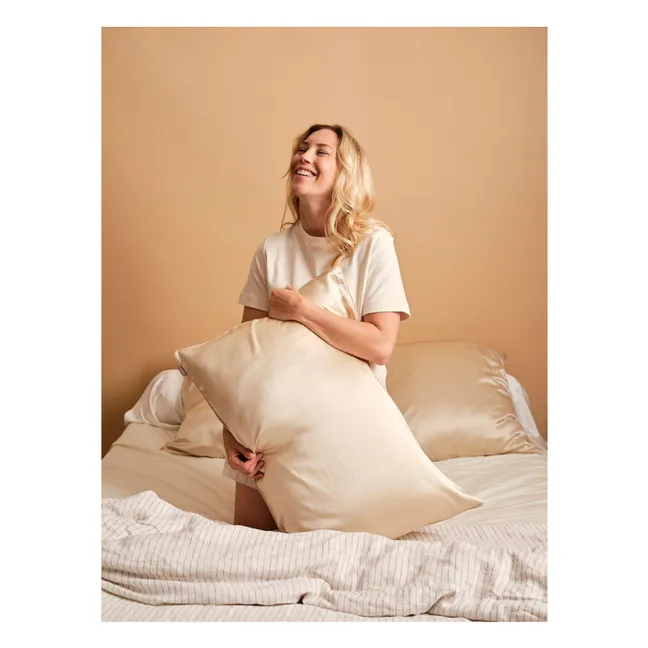 Funda de almohada de seda de morera  | Champagne