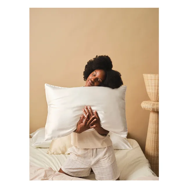 Funda de almohada de seda de morera  | Blanco