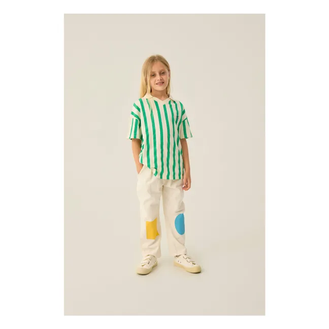 Polo Oversize Rayé | Vert