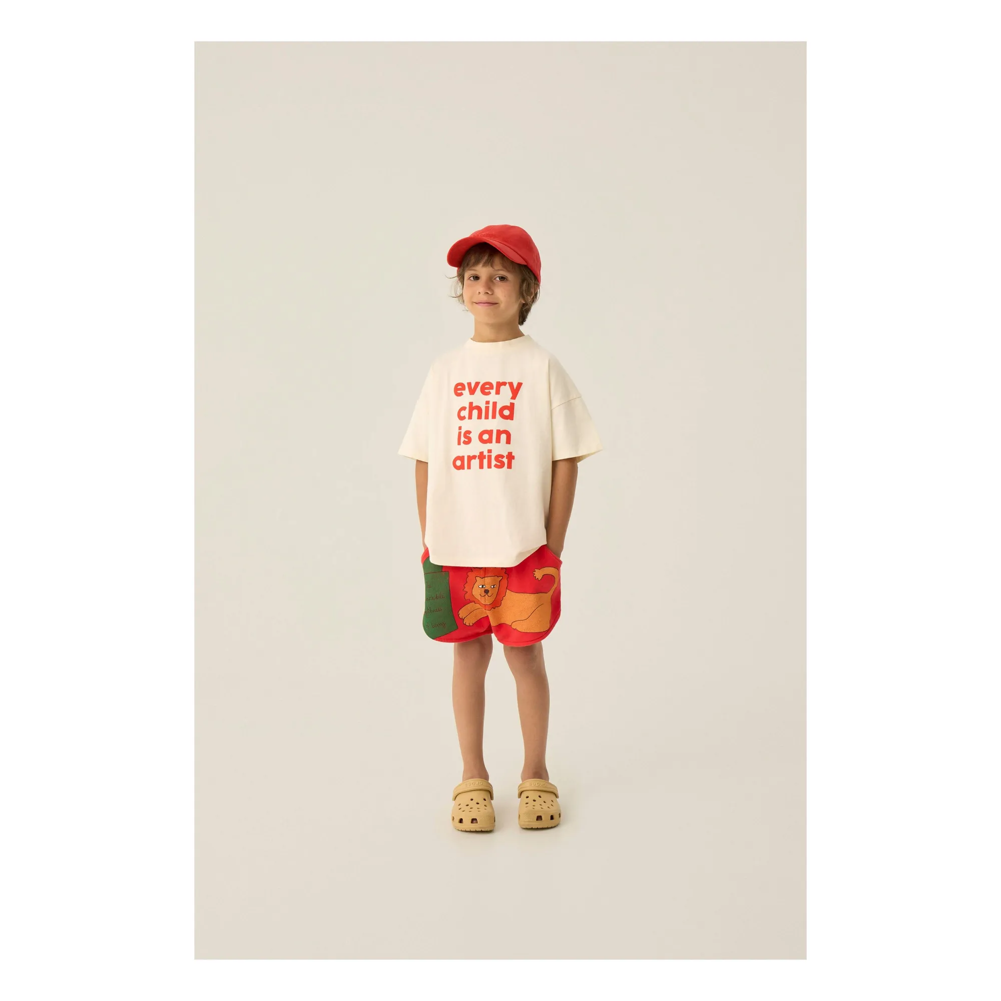 T-shirt Oversize Every Child Is An Artist Coton Bio | Ecru- Image produit n°1