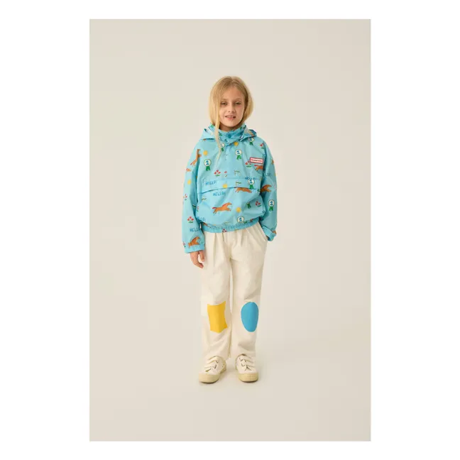 Windjacke Pferde Recycelte Fasern | Azurblau