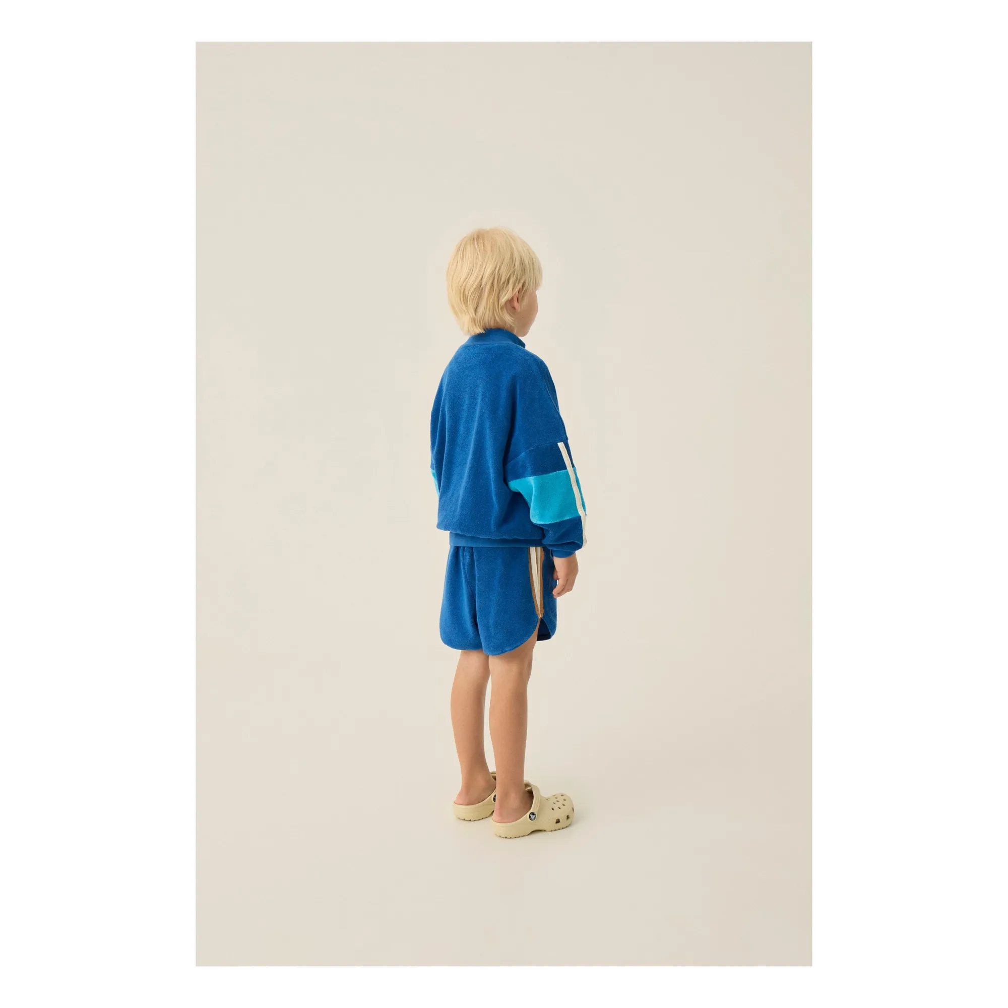 Short Retro Bandes Contrastées Eponge | Bleu marine- Image produit n°2