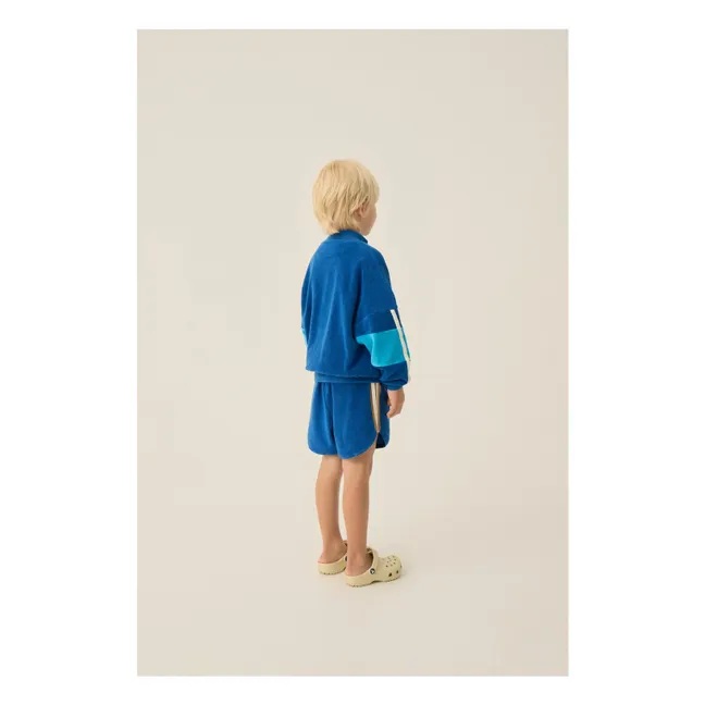 Shorts Retro Kontrastreifen Frottee | Navy