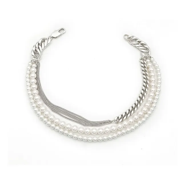 Collar de perlas Rossini | Plateado
