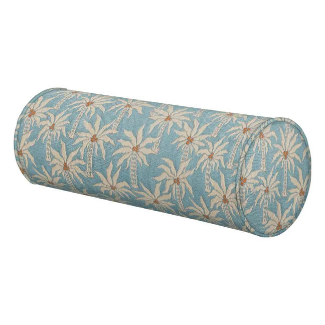 Coussin cylindrique Laura | Bleu Glacier
