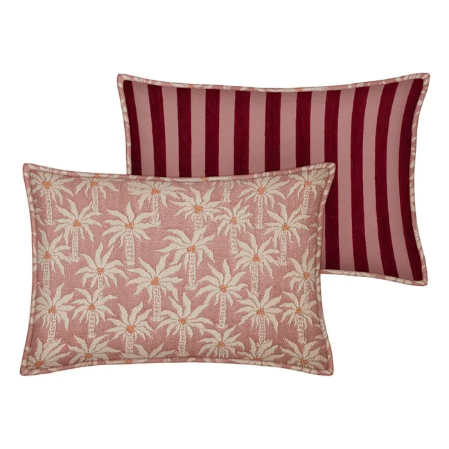 Housse de coussin réversible Laura x Jackie | Rose