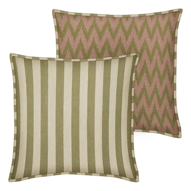 Housse de coussin réversible Jackie x Rosita | Olive