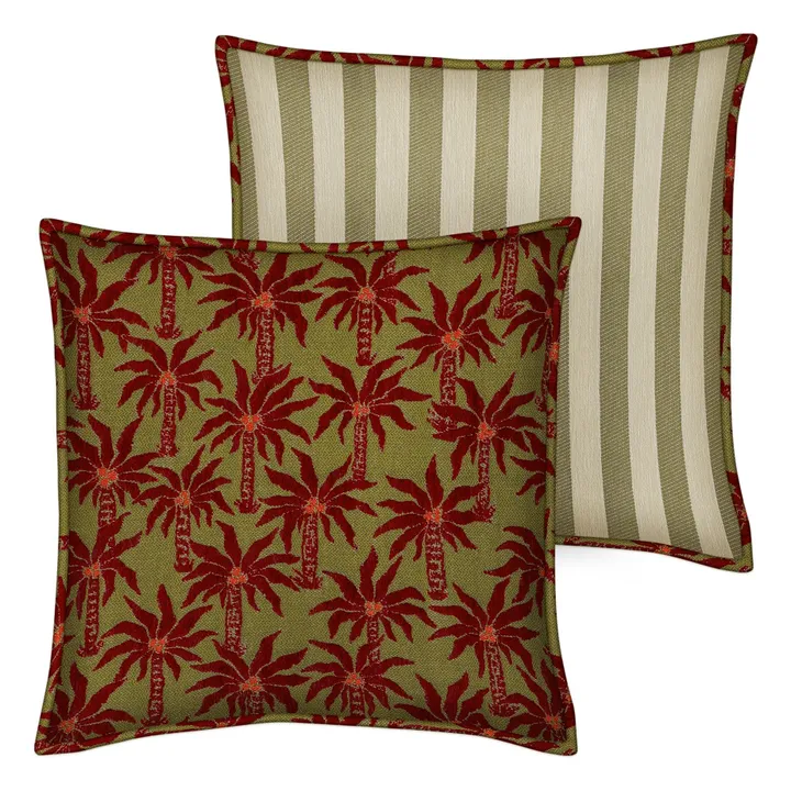 Housse de coussin réversible Laura x Jackie | Olive- Image produit n°0