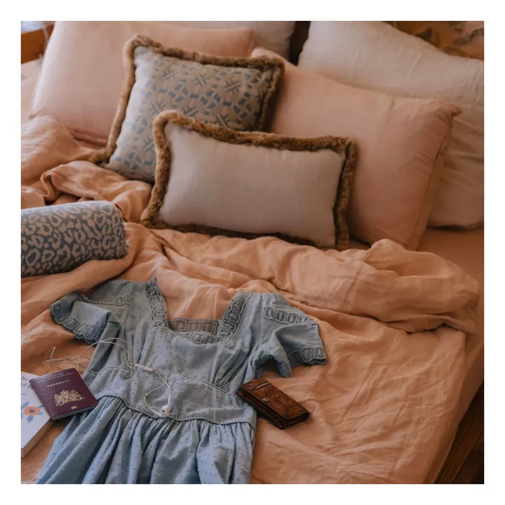 Coussin cylindrique Maya | Bleu Glacier- Image produit n°2