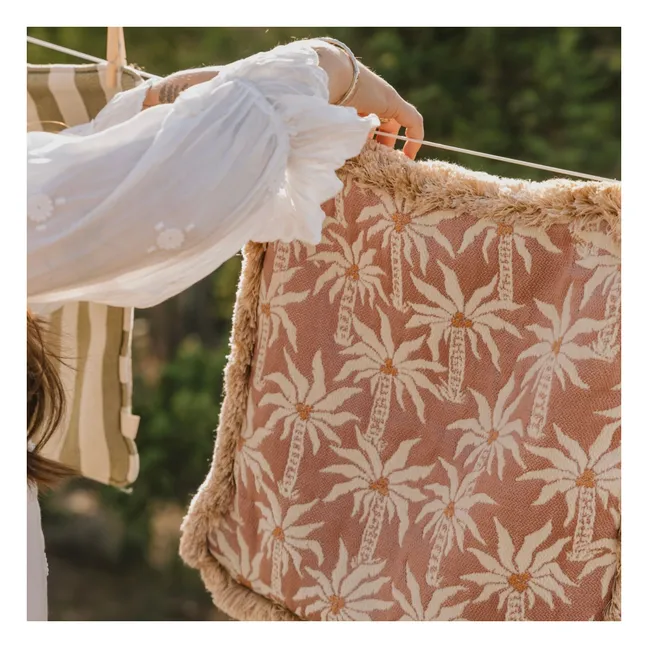 Housse de coussin réversible Laura x Maya | Rose