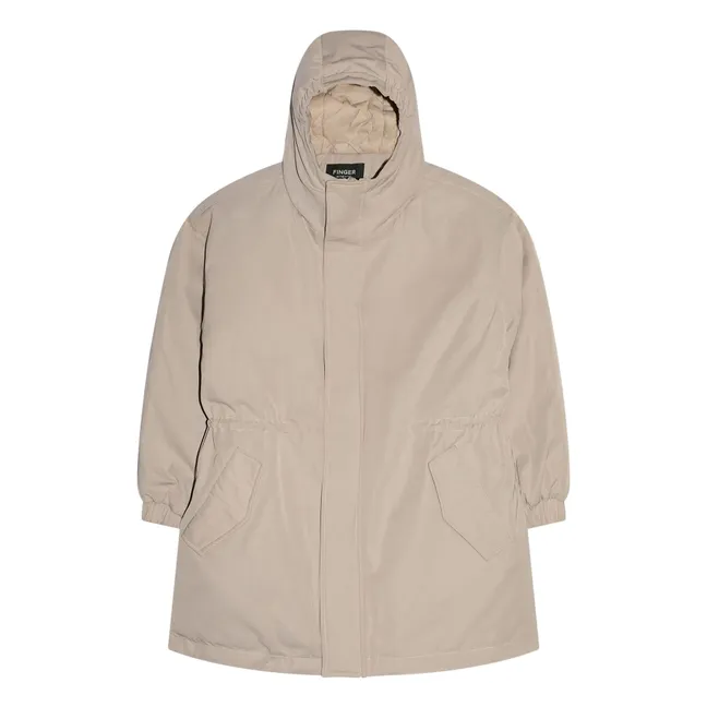 Parka de fibra reciclada con forro Fox | Gris Perla