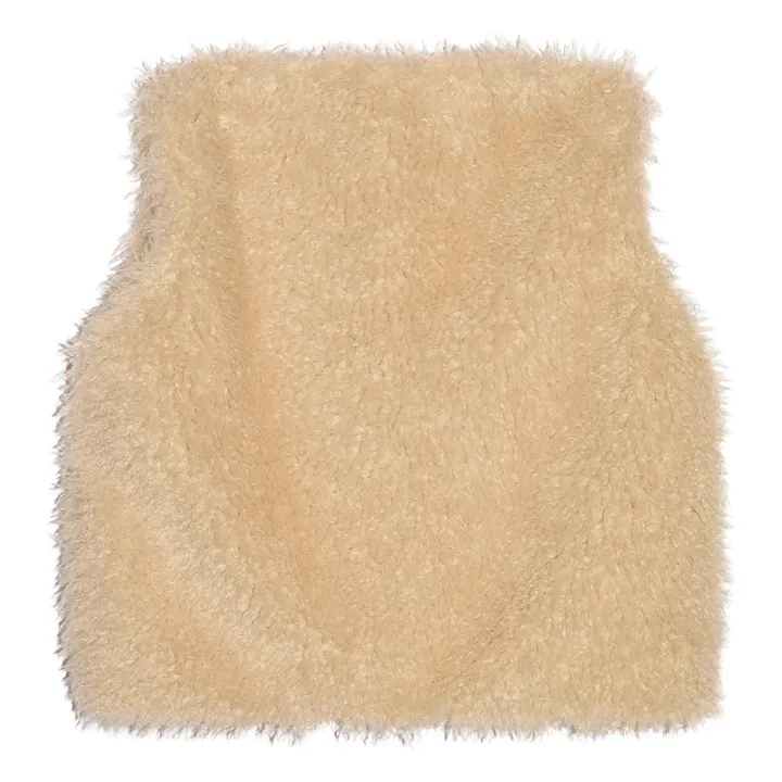 Veste Sans Manches Façon Fourrure Joyce | Beige- Image produit n°3
