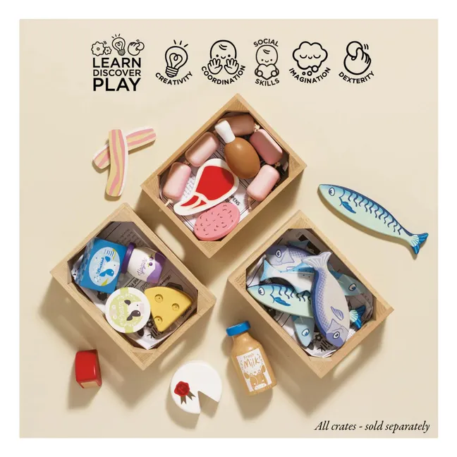 Toy Crate of Cheese + Dairy Products