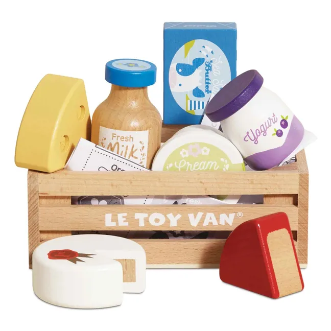 Cagette de fromages et produits laitiers