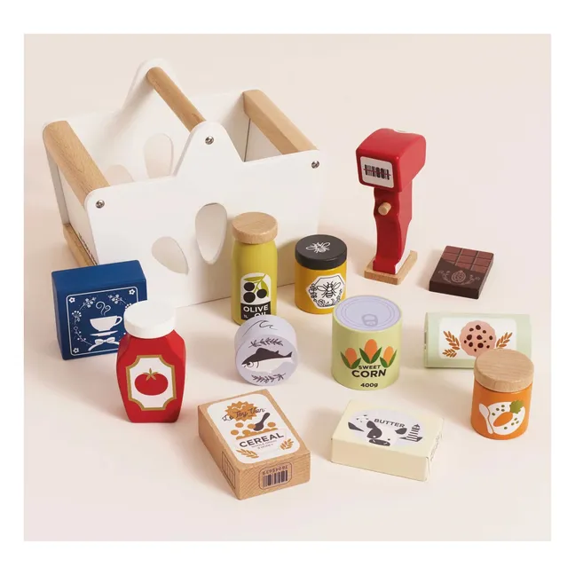 Panier complet de courses et scanner