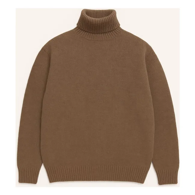 Pull Col Roulé Seamless Laine | Marron