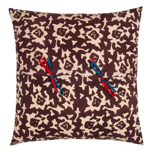Housse de coussin rayée Arabesque Corolla | Rouge