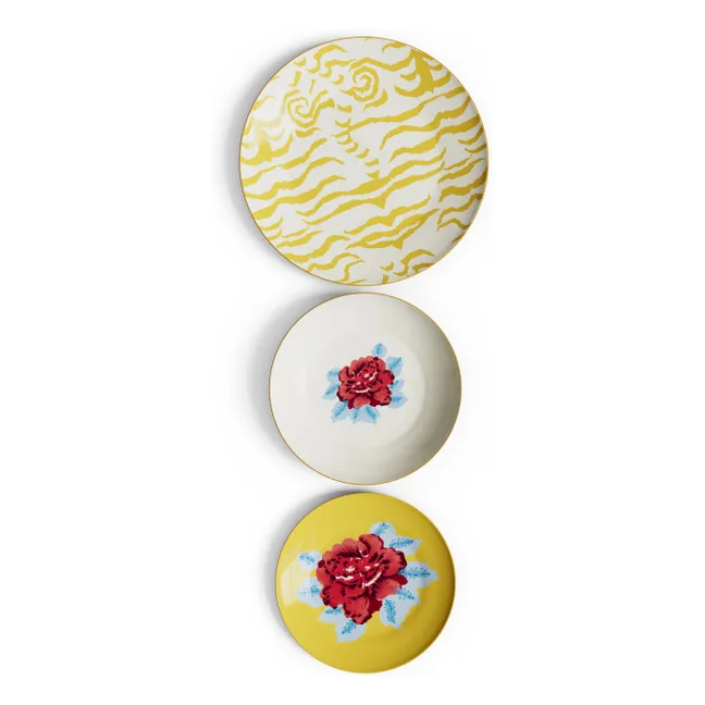 Ensemble d'assiettes Indian Tiger - Set de 3 | Gold