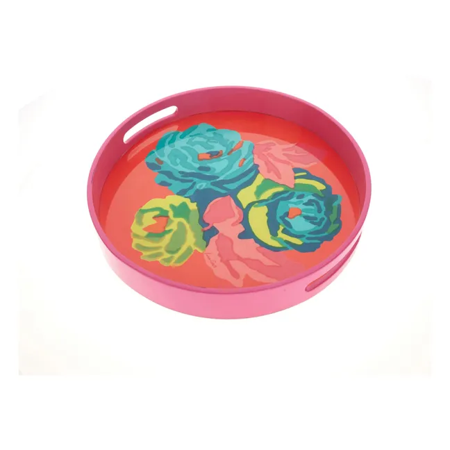 Plateau laqué Nizam Flower Geranium | Rouge