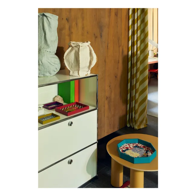 Plateau laqué Arabesque Corolla Geranium | Bleu