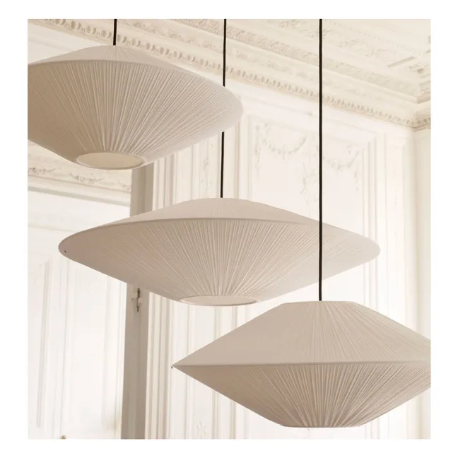 Grande suspension Brera en coton plissé – Version US (120 V) | Crème
