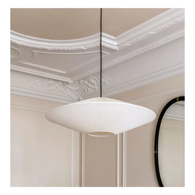 Grande suspension Brera en coton plissé – Version US (120 V) | Crème