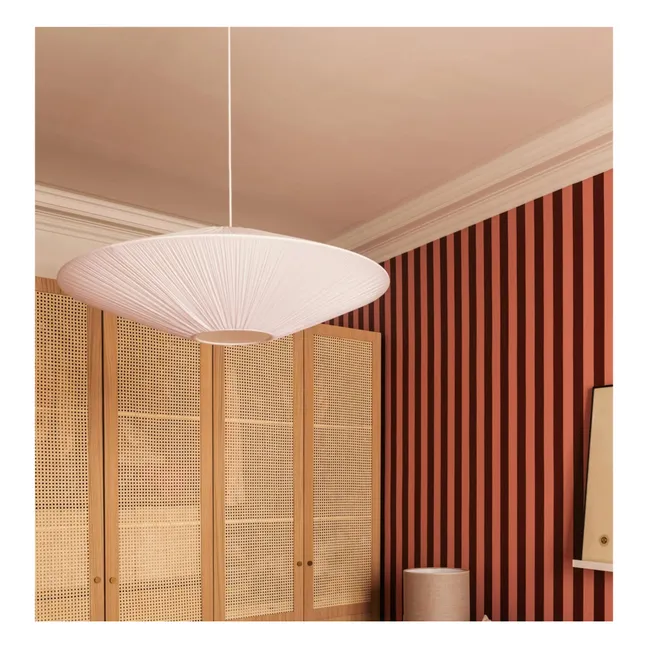 Grande suspension Brera en coton plissé – Version US (120 V) | Crème