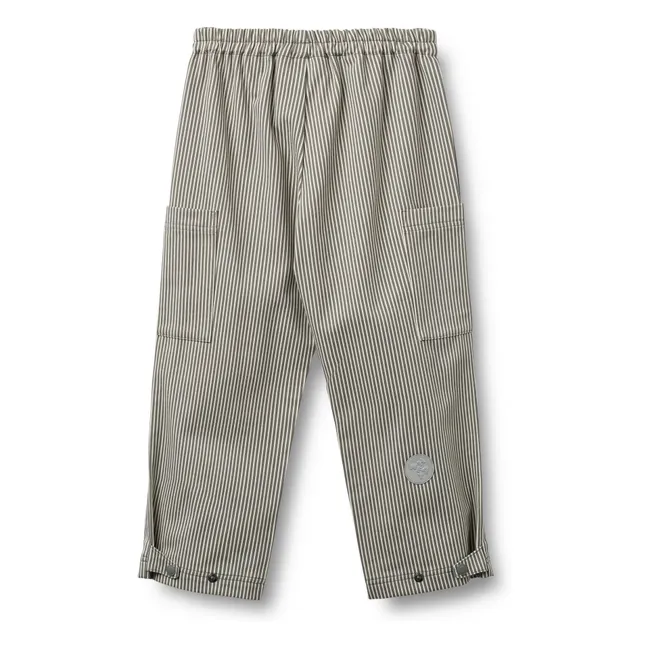 Pantalones de algodón orgánico a rayas Kalloa | Gris