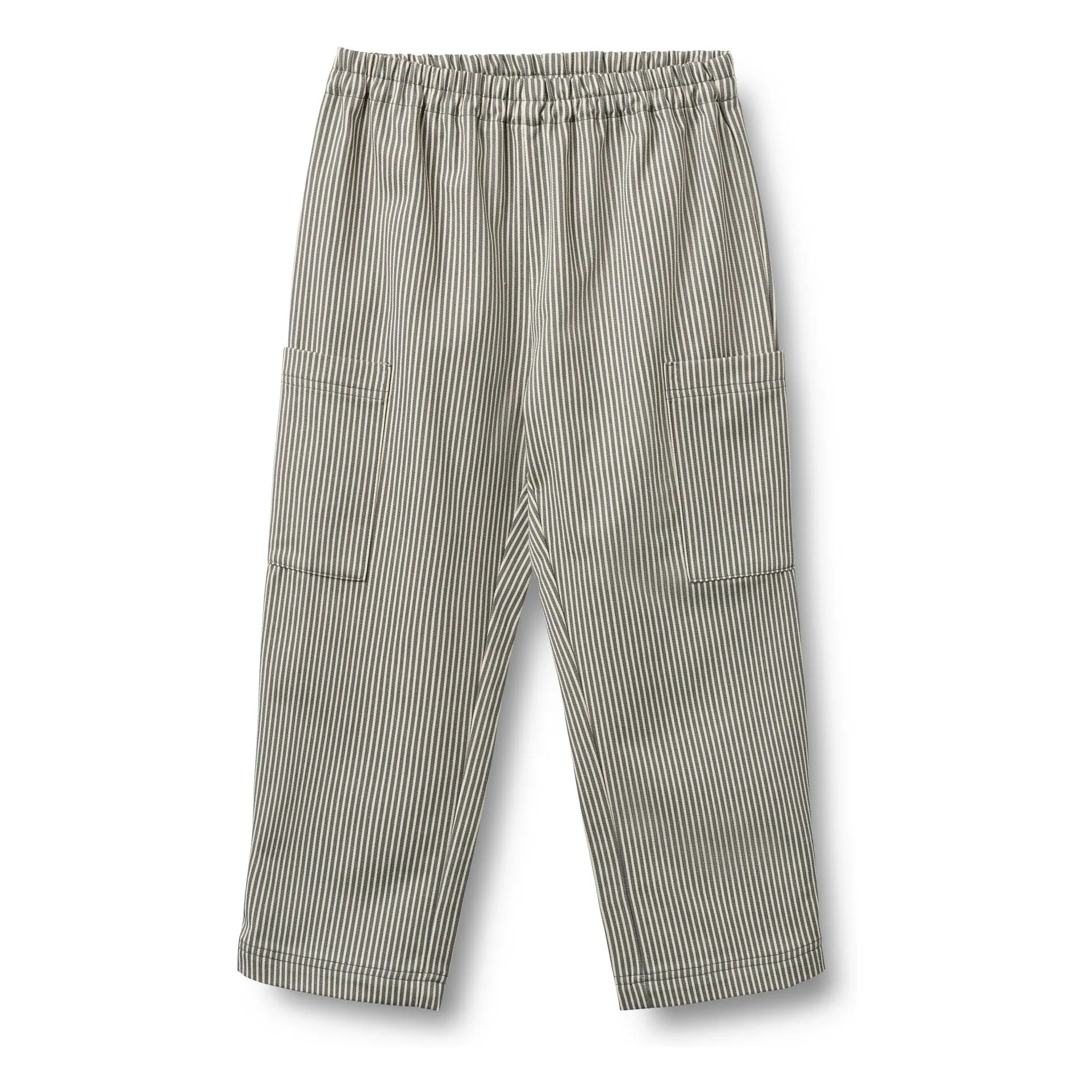 Wheat Grey Kalloa Striped Organic Cotton Trousers