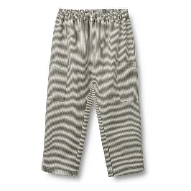 Pantalon Kalloa Rayé Coton Bio | Gris