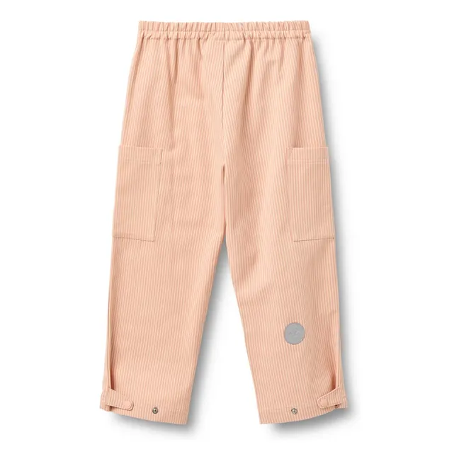 Pantalones de algodón orgánico a rayas Kalloa | Rosa Melocotón