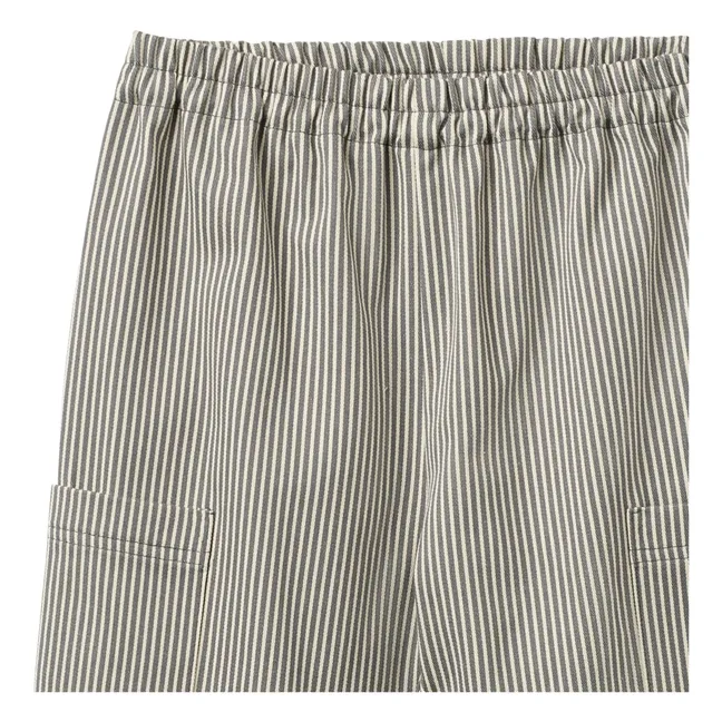 Pantalones de algodón orgánico a rayas Kalloa | Gris
