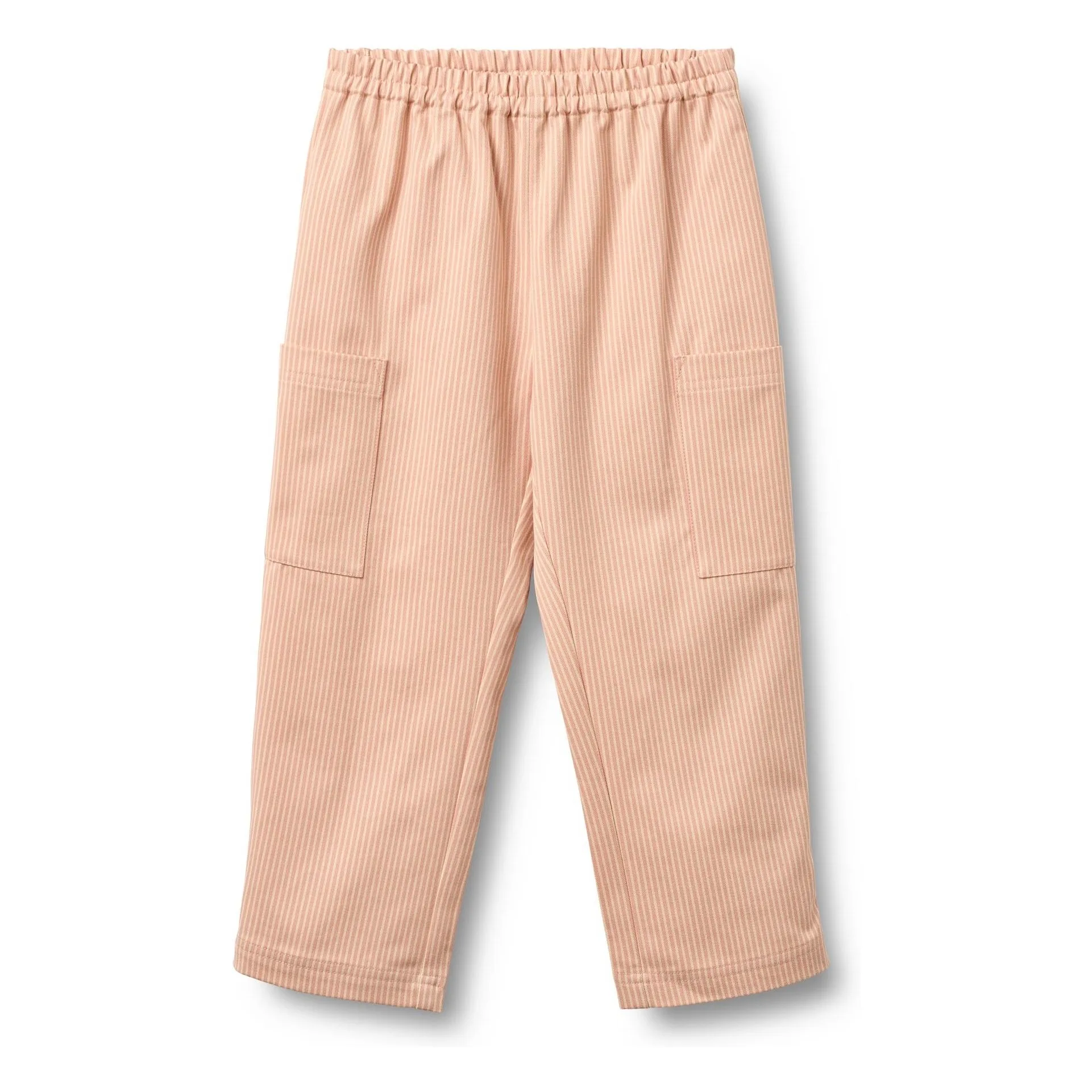 Wheat Peach Kalloa Striped Organic Cotton Trousers