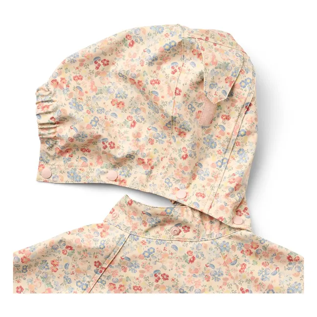 Cape Imperméable Drops Fleurie Fibres Recyclées | Abricot